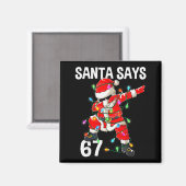 クリスマスのサンタが67とおっしゃる 面白い メリー マグネット (正面/裏面)