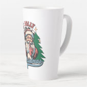 クリスマスのサンタさんで浮かれて カフェラテマグ (右アングル)