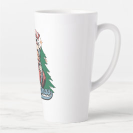 クリスマスのサンタさんで浮かれて カフェラテマグ