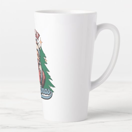 クリスマスのサンタさんで浮かれて カフェラテマグ (右)