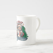 クリスマスのサンタさんで浮かれて ボーンチャイナマグカップ (正面右)