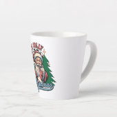 クリスマスのサンタさんで陽気な気分 カフェラテマグ (右アングル)
