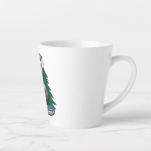 クリスマスのサンタさんで陽気な気分 カフェラテマグ (右)