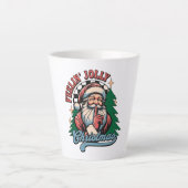 クリスマスのサンタさんで陽気な気分 カフェラテマグ (正面)