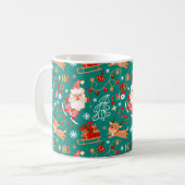 クリスマスのサンタさんとトナカイ コーヒーマグカップ (正面左)