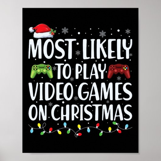 クリスマスのサンタさんと一緒にビデオゲームをする確率が最も高い ポスター (正面)
