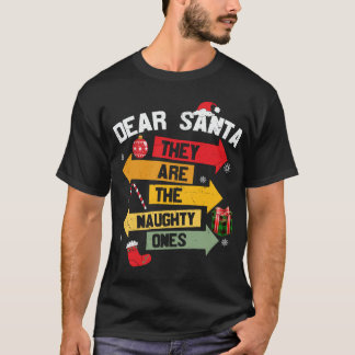 クリスマスのサンタさんにお願い なまいきものはこの子たち Tシャツ