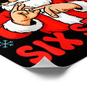 クリスマスのサンタさんは6と7の手サインがおもしろい 6 ポスター (角)