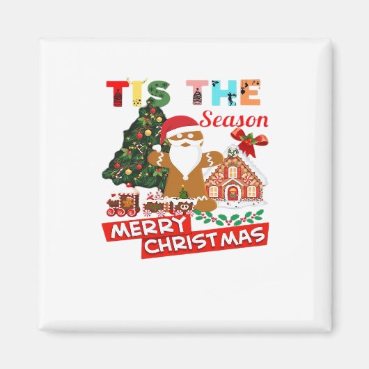 クリスマスのサンタさん クリスマス マグネット (正面)
