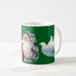 クリスマスのサンタと鳩 コーヒーマグカップ