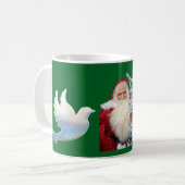 クリスマスのサンタと鳩 コーヒーマグカップ (正面左)