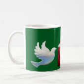 クリスマスのサンタと鳩 コーヒーマグカップ (左)