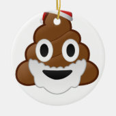 クリスマスのサンタのおもしろいなウンチEmoji セラミックオーナメント (正面)