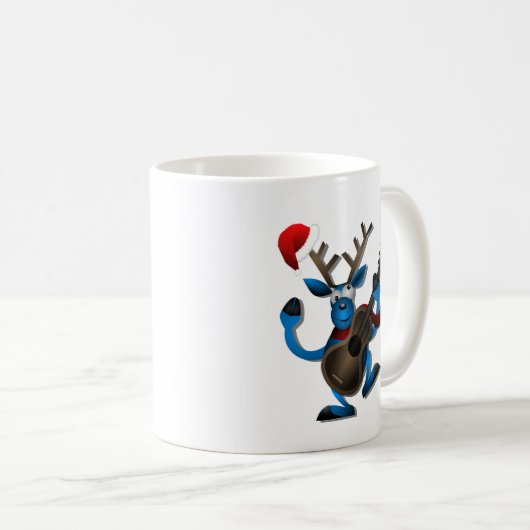 クリスマスのサンタのかわいい歌うこと コーヒーマグカップ (正面右)