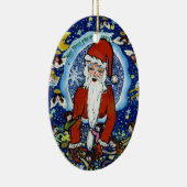 クリスマスのサンタのオーナメント-世界平和 セラミックオーナメント (右)