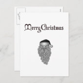 クリスマスのサンタのシックな白黒郵便はがき シーズンポストカード (正面/裏面)