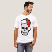 クリスマスのサンタのスカル Tシャツ (正面フル)
