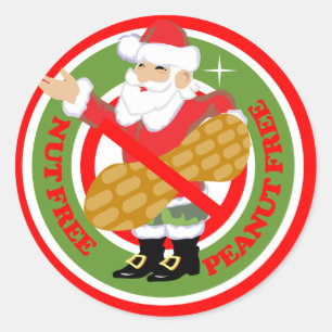 クリスマスのサンタのナットなしのピーナツなしのステッカー ラウンドシール