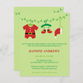 クリスマスのサンタのベビーシャワーのパーティの招待状 エンクロージャーカード (正面/裏面)