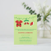 クリスマスのサンタのベビーシャワーのパーティの招待状 エンクロージャーカード (スタンド正面)