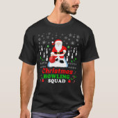 クリスマスのサンタのボウリングチーム Tシャツ (正面)
