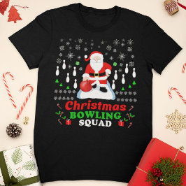 クリスマスのサンタのボウリングチーム Tシャツ