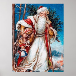 クリスマスのサンタのヴィンテージホリデー ポスター