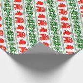 クリスマスのサンタの共和党員パターン ラッピングペーパー (角)