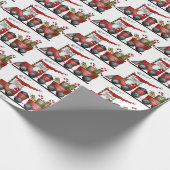 クリスマスのサンタの列車の休日の覆い ラッピングペーパー (角)