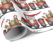 クリスマスのサンタの列車の休日の覆い ラッピングペーパー (ロールコーナー)