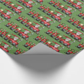 クリスマスのサンタの列車パターンパーティーの覆い ラッピングペーパー (角)
