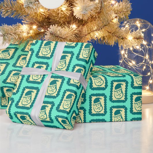 クリスマスのサンタの夢のある可愛い明るい休日 ラッピングペーパー (クリスマス)