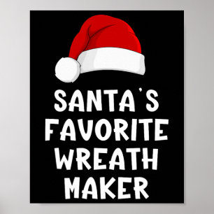 クリスマスのサンタの好きなリース作り 楽しいクリスマス ポスター