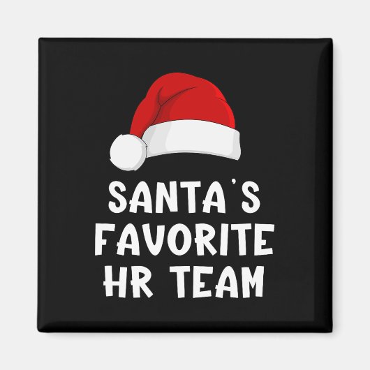 クリスマスのサンタの好きな人事チーム 楽しい人事 マグネット (正面)