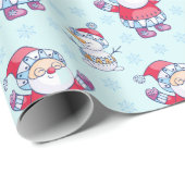 クリスマスのサンタの子供へかわいいギフトパターン ラッピングペーパー (ロールコーナー)