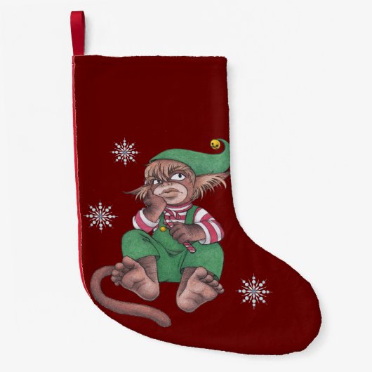 クリスマスのサンタの小人 スモールクリスマスストッキング (正面)