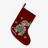 クリスマスのサンタの小人 スモールクリスマスストッキング (正面 (吊り時))