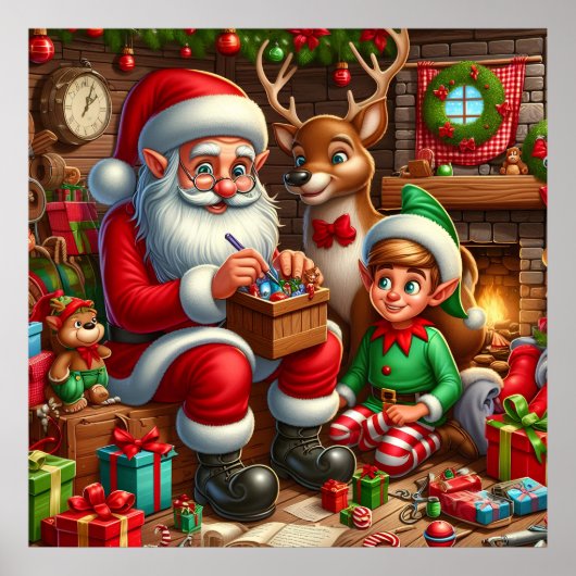 クリスマスのサンタの工房 ポスター (正面)
