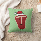 クリスマスのサンタの帽子のT骨のステーキ肉蛋白質 クッション (ブランケット)