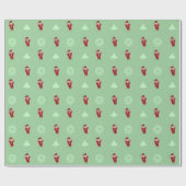 クリスマスのサンタの帽子のT骨のステーキ肉蛋白質 ラッピングペーパー (フラット)