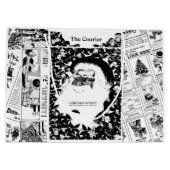 クリスマスのサンタの微笑のヴィンテージ新聞ギフトバッグ ラージペーパーバッグ (裏面)