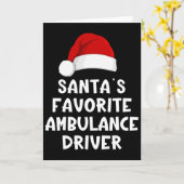クリスマスのサンタの最愛の救急車の運転手おかしい カード (黄色い花)