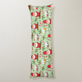 クリスマスのサンタの格言のデザイン ボディピロー (裏面 (縦))