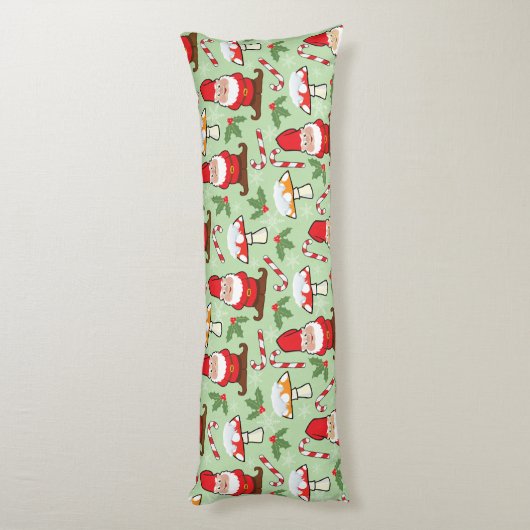 クリスマスのサンタの格言のデザイン ボディピロー (裏面 (縦))