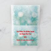 クリスマスのサンタの赤い帽子のおもしろいでかわいいウサギのバニー シーズンカード (内部)