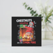 クリスマスのサンタの面白い名言「焙煎栗」 シーズンカード (スタンド正面)