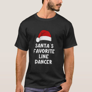 クリスマスのサンタの+お気に入りの+ライン+ダンサー+おかしい+ダンシング Tシャツ