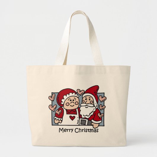 クリスマスのサンタのtotebag ラージトートバッグ (正面)