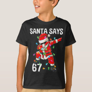 クリスマスのサンタは67と申します シックス セブン ミーム おもしろい メリー Tシャツ