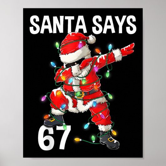 クリスマスのサンタは67シックスセブン ミーム面白いメリー ポスター (正面)